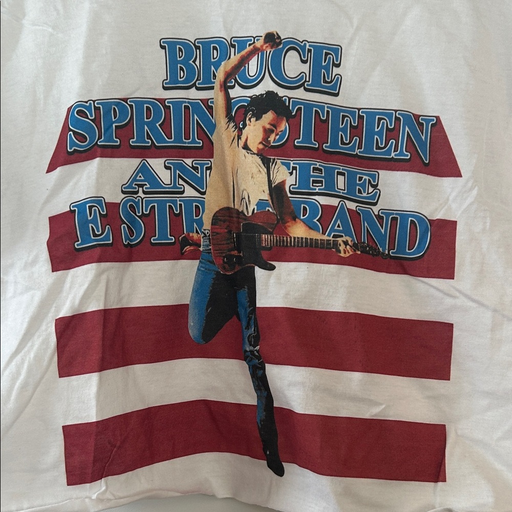 Bruce Springsteen White Cotton Graphic Women’s Crop Top - Small, NWOT - Picture 4 of 5